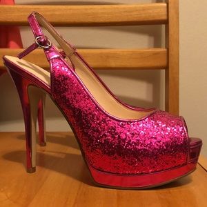 Guess Hot Pink Glitter Heels! ⚡️🌈💫